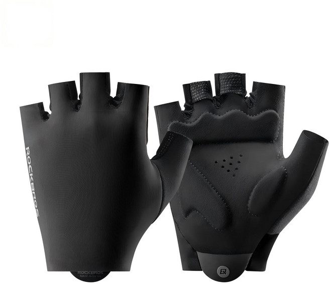 락브로스 자전거 장갑 반장갑 SBR 실리콘 젤 패드 충격흡수 통풍 라이딩, 1개, 블랙