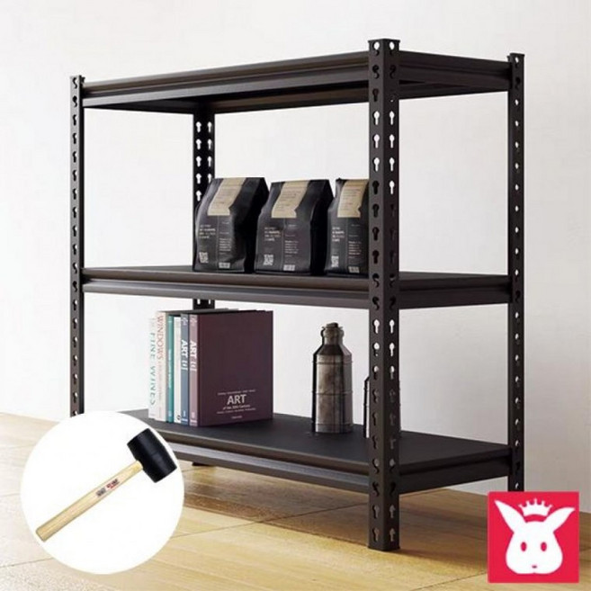 토토홈랙S 900X500X1500기둥 3단4단5단 베란다 다용도실 세탁기 건조기 앵글 철제 창고선반, 1개, 블랙_4단