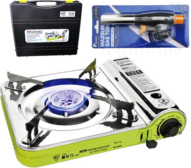 맥스 맥선 미니 버너 렌지+가방 ms-3500 브루스타 부르스타 휴대용, MS-3500+가방+맥스정품 가스토치(그레이), 1개