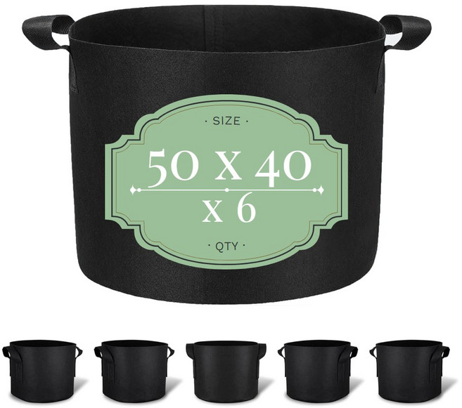 초록살림 부직포 화분 숨쉬는 베란다 텃밭 블루베리 대형 중형 소형, 6개, 블랙