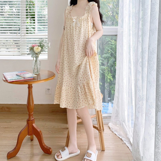 스타일아유 수면 원피스 여성 여름 나시 러블리한 잠옷 홈웨어 시원한 파자마 OP1858