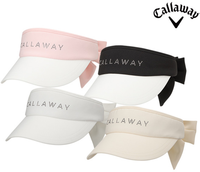 캘러웨이 2026 우먼스 크리스탈 바이저 여성용 골프모자, 블랙, 1개