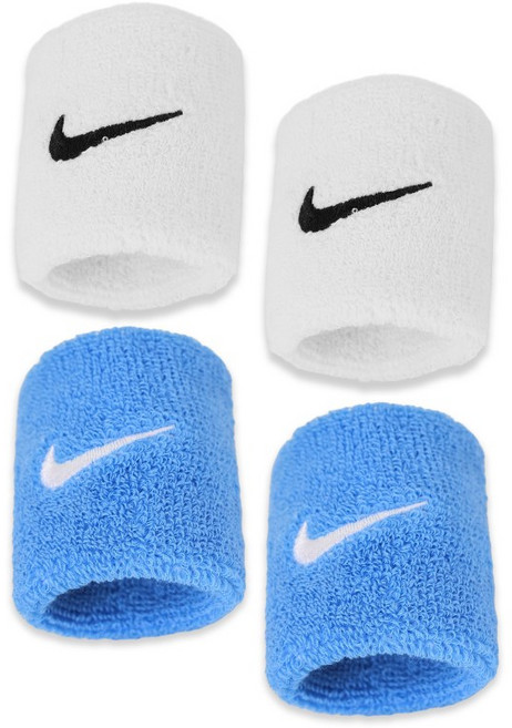 나이키 스우시 클래식 손목밴드, 화이트+스카이, 4개