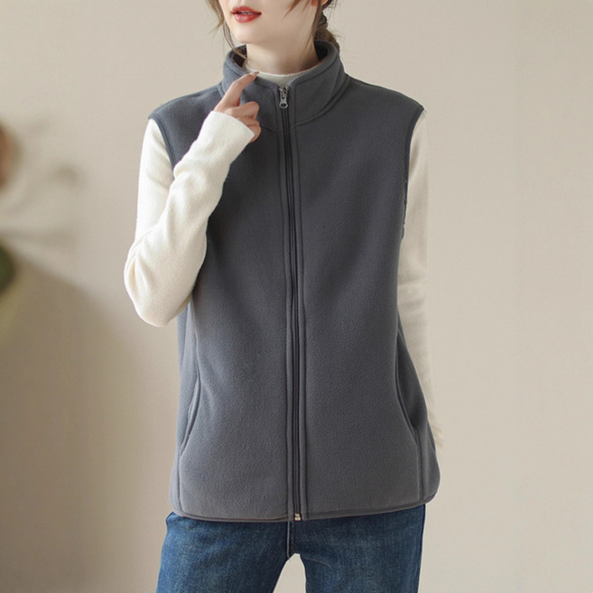 SAHINER 가을겨울 여성 플리스 양털안감 베스트 캐주얼 데일리룩 BMJ05