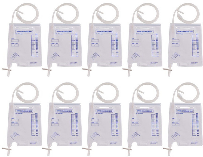 SD 유린백 2000ml 소변유량 측정 소변주머니, 10개
