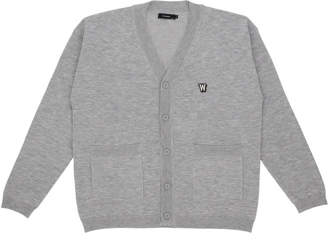 [더블유스탠다드(W STANDARD)] 간절기 WSTD 브이넥 심볼 와펜 가디건