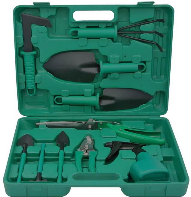 도매짱 홈가드닝 원예용품 세트 전지가위 모종삽 잡초제거기 갈퀴 잔디가위 꽃가위 전정 미니삽 가든 호미 분무기 (domejjang), 원예 공구세트, 1개