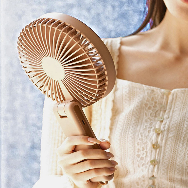 [사은품증정] 코비 빅팬 선풍기 탁상용 휴대용 대형 폴더블 저소음 4400mAh 무선 손풍기 시원한 핸디 여행용 선풍기, 트렌디모카, 충전어댑터