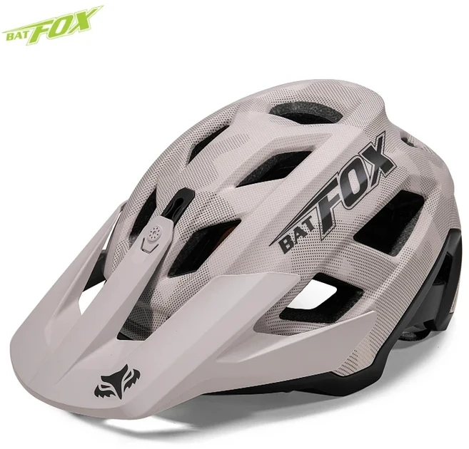 BATFOX 산악 자전거 헬멧 설치 가능한 고프로 액션 카메라 야외 스포츠 안전모 MTB 남녀 공용 사이클링 장비, L58-62CM, 276-khaki