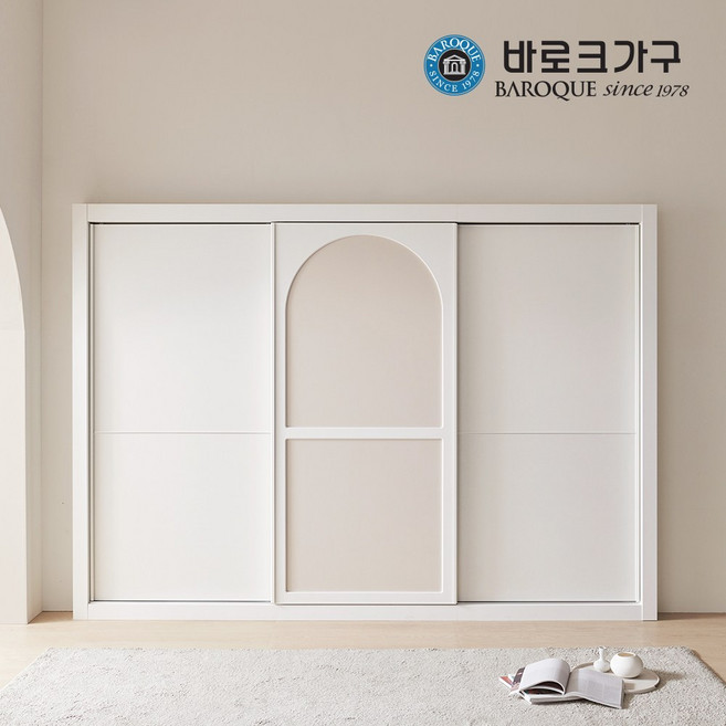 바로크가구 클로버 슬라이딩 10자 장롱세트 3030, 장롱 3통(842x3) 267cm 9자