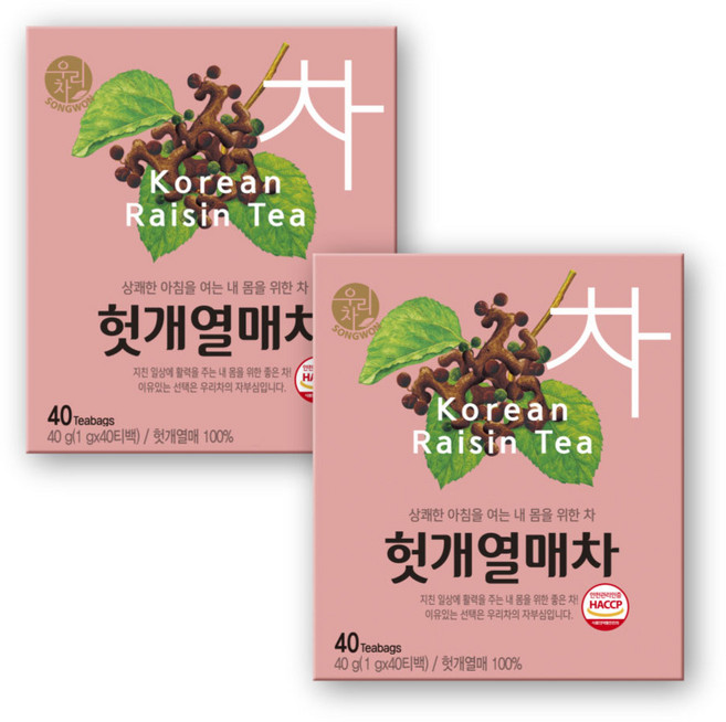 우리차 헛개열매차 티백, 1g, 40개입, 2개