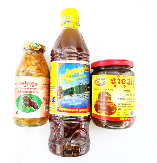 캄보디아식품 액젓피쉬소스 피클드레몬 소이빈 조합