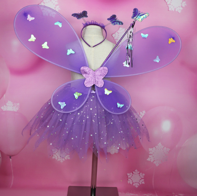 쁘띠꼬망 LED날개 치마세트 행사용품나비날개세트 지팡이포함 행사용품