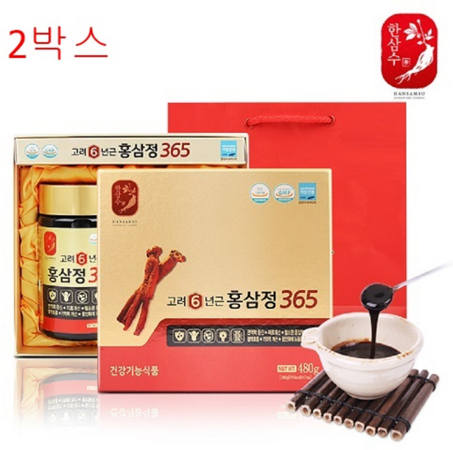 6년근고려홍삼정365 + 쇼핑백, 480g, 2세트