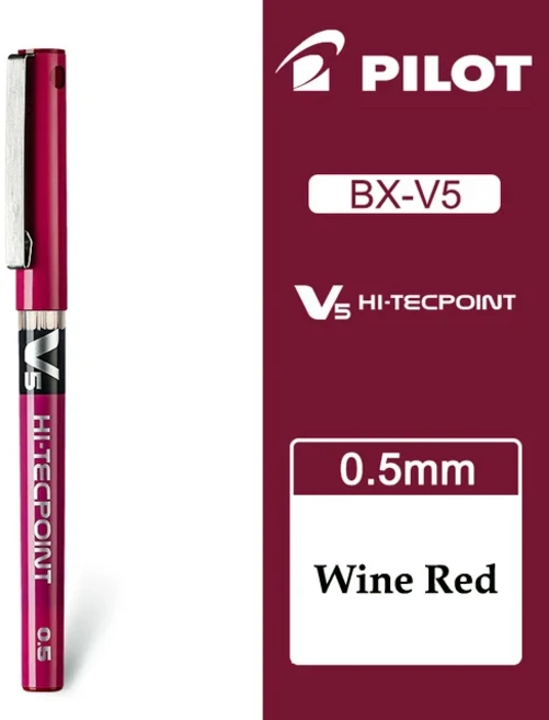 일본 파일럿 젤 펜 BX-V5 미술 용품 ​​컬러 펜 사무용품 학교 학생 문구는 잉크 방광과 일치 할 수 있습니, 25 1pcs Wine Red