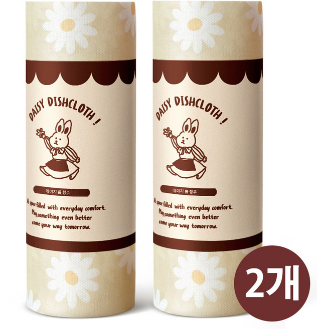 누누레빗 데이지 롤행주 빨아쓰는 다회용 행주, 2개, 30매