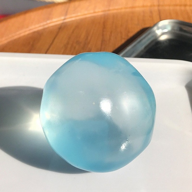 반투명 크리스탈 스트레스해소볼 코코넛 오일 말랑이 스퀴시 장난감(느린 회복 부드러운 스트레스 볼), 파란색