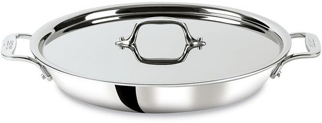 All-Clad D3 3겹 스테인리스 스틸 범용 팬 뚜껑 포함 2.8L(3쿼트) 인덕션 오븐 브로일러 사용 가능 600F 냄비 및 팬 조리기구 실버, All-Clad D3 3겹 스테인리스 스틸 범용 팬,