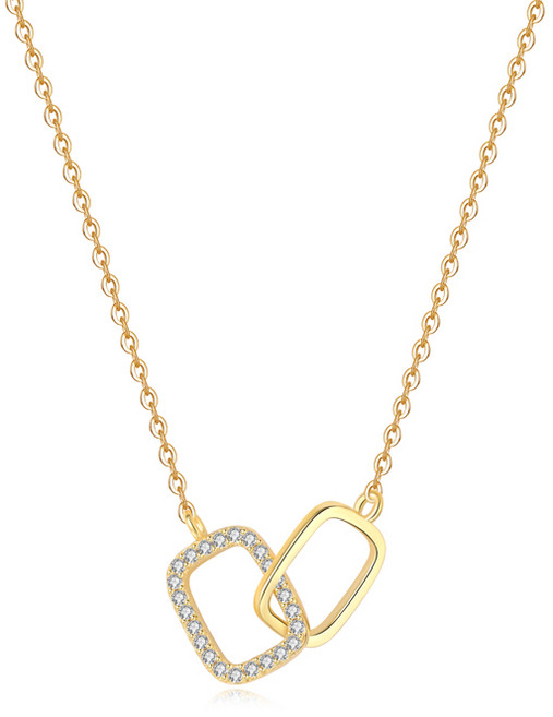 YANGTA 18k 여성용 사각투링더블 목걸이