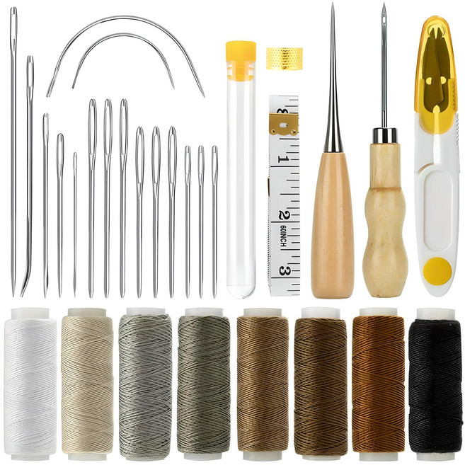 코히모 가죽공예 DIY 바느질 도구 세트 3W182, 혼합색상, 1세트