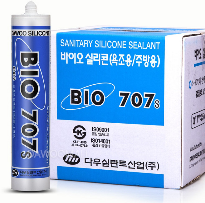 욕실용 주방용 다우실리콘 바이오 707 실리콘 백색 (노즐 포함), 25개