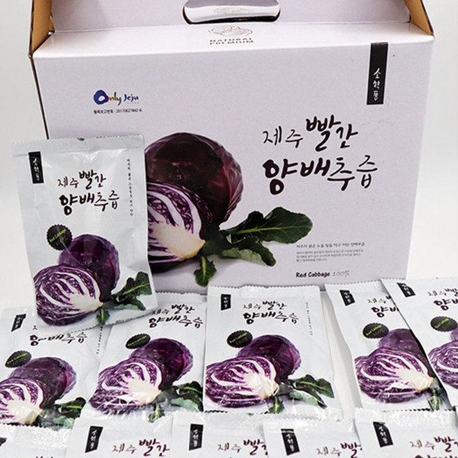 제주마루 100% 제주산 빨간양배추즙 50포 1박스, 5L