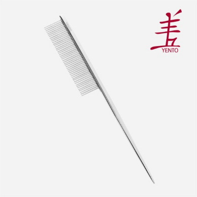 옌토 꼬리빗 전문가용 니들 콤 강아지 랩핑용 26YEN006, 1개