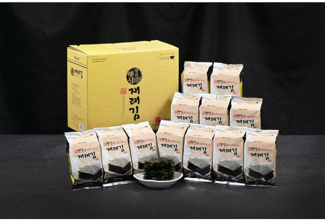 햇살맛김 재래김 식탁용 12봉 (13g/26매) 일반 // 기름(O) 소금(O), 12개, 13g