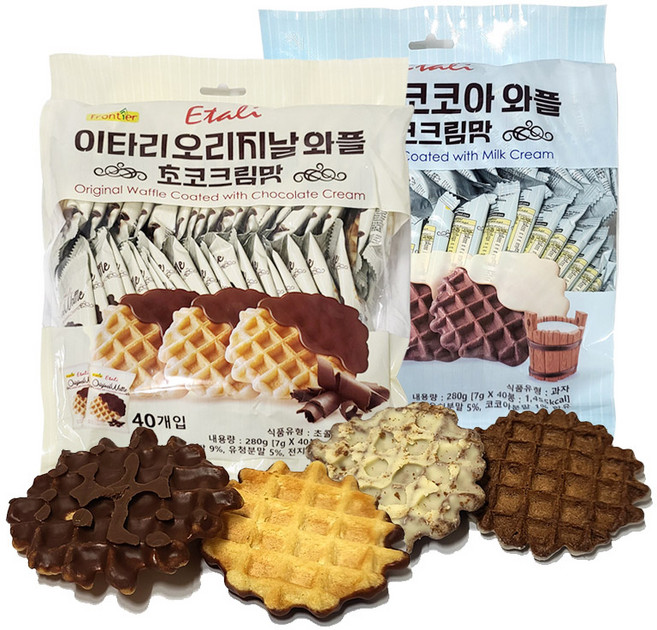 스낵1번지 이타리 와플 스낵 초코크림맛 + 밀크크림맛, 1개, 560g