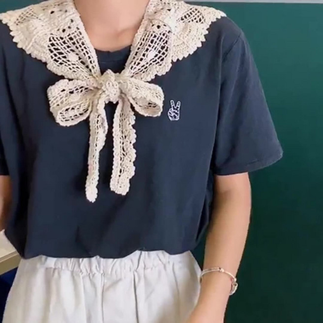 류룡 여성 레이스 넥워머 케이프 자외선 차단 꾸며요 페이크카라