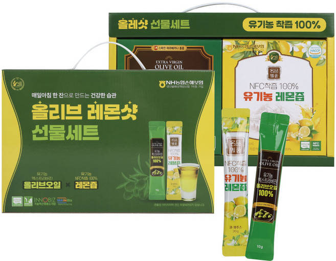 비바영 유기농 엑스트라버진 올리브오일 레몬샷 스틱 선물세트, 1개, 300g