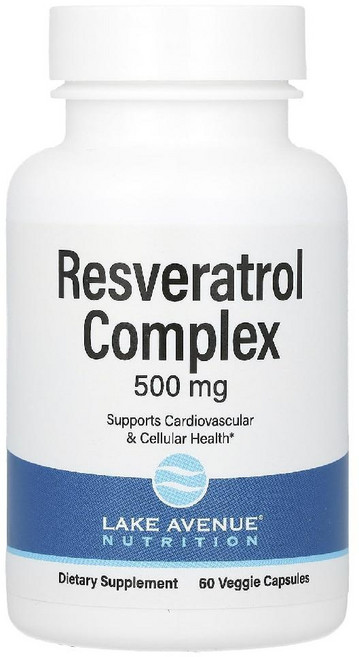 트랜스 레스베라트롤 효능 resveratrol 500mg 60캡슐 레이크애비뉴뉴트리션, 60정, 1개