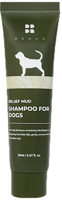 [임박특가]비알머드 릴리프 머드 샴푸 포 도그스 애견 여행용 강아지 머드팩 샴푸 무향, 1개, 20ml