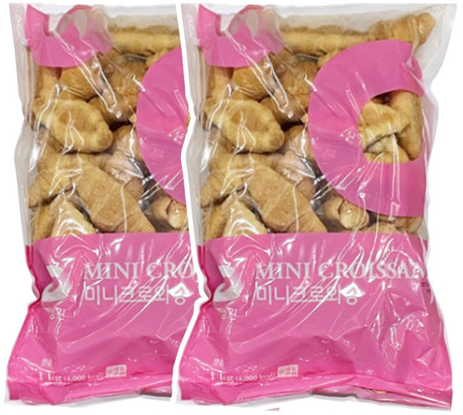 청정원 미니크로와상 1kg(20g x 50개) 2봉, 1kg, 2개