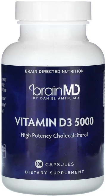 BrainMD 비타민D3 5000 125mcg(5 000IU) 캡슐 100정 BrainMD (브레인MD), 2개 - 쿠팡