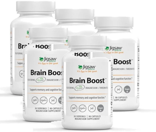 직소헬스 브레인 부스트 트레온산 마그네슘 캡슐 Jigsaw Health Brain Boost, 5개, 90정 - 쿠팡