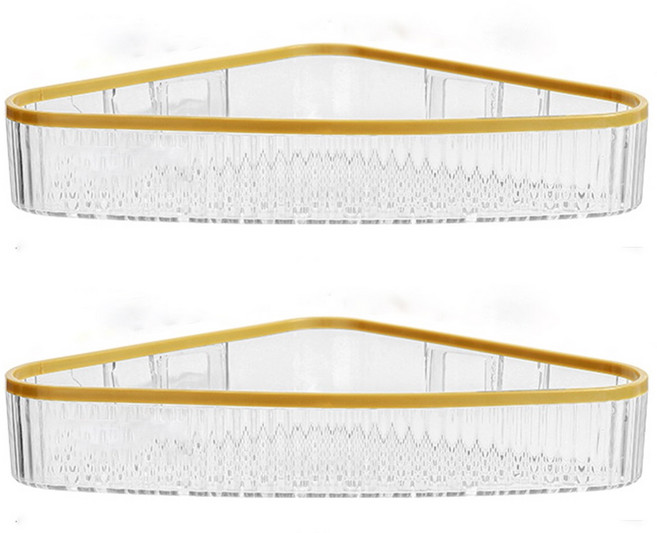 다목적벽걸이형욕실 수납랙 공간 절약형무타공 선반 주방욕실세면용품보관용, 1개, 하얀색삼각+하얀색삼각