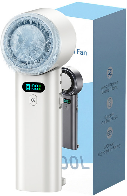 인플리바타 급속 냉각 저소음 손선풍기 100단 강력한 휴대용 선풍기, 화이트, H28