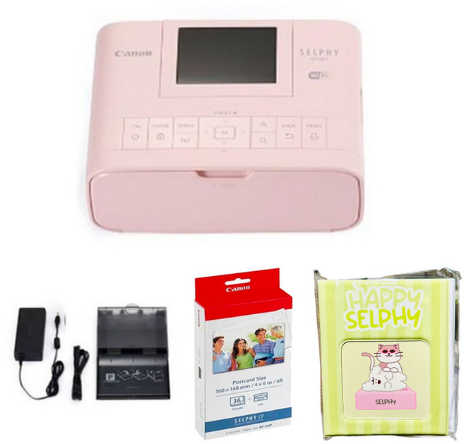 캐논 포토 프린터 SELPHY CP1300 / 보호필름 증정 / BIG, 핑크
