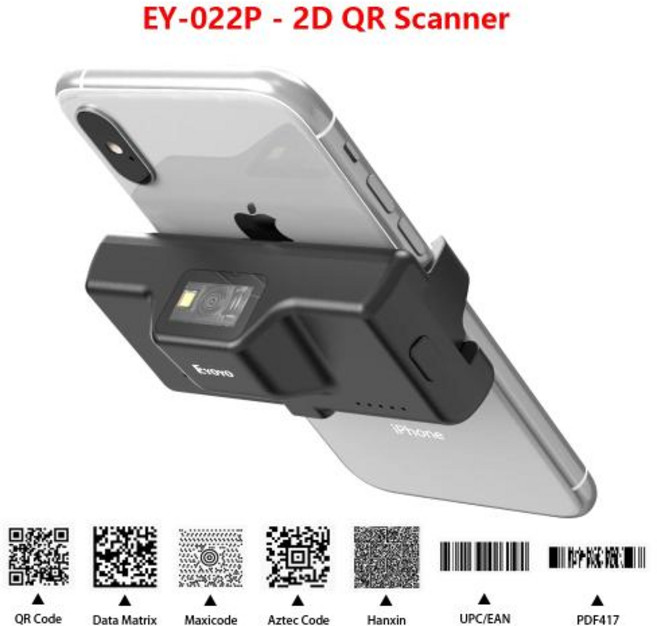 휴대용 바코드기 Eyoyo EY-022 무선 블루투스 CMOS 바코드 스캐너 미니 백 클립 QR 리더 빠른 스캔 창고 및 도서관 1D 2D, EY-022P 2D Scanner, 1개