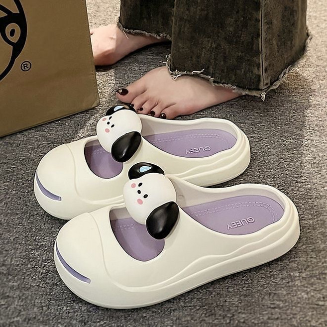 DODLXL 메리제인 슬리퍼 여성 귀여운 강아지 PVC 슬리퍼 신발 실내 실외 샌들 4컬러