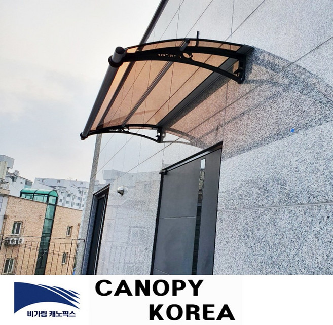 캐노픽스 1000x2100 캐노피 테라스 창문 렉산 처마 비가림 현관 주택 차양 비가리개, 브라운, 세트앙카, 검정, 1개