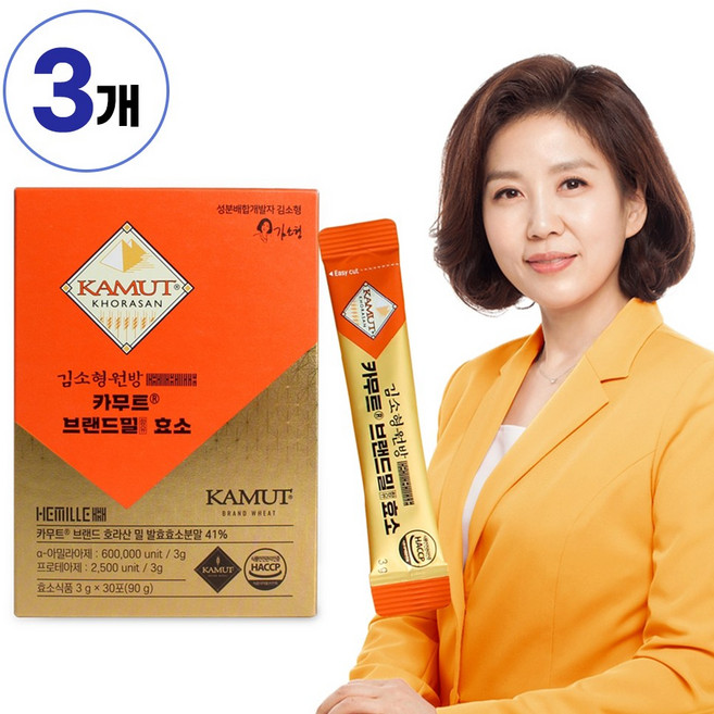 카무트 호라산밀 발효효소 분말, 90g, 3개