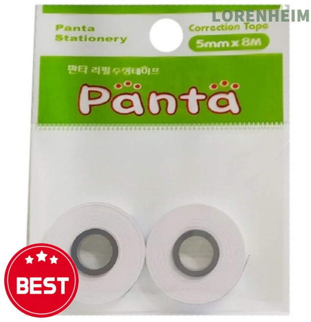 로렌하임 판타 수정테이프 리필 하얀손 바르네 5cm 정정테이프