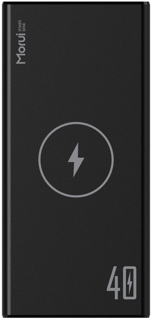 40000mAh 보조배터리 고속 유선 무선 충전 대용량 캠핑 PD 22.5W, 블랙, 유무선