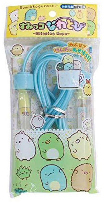 角落生物兒童跳繩 日本正版授權 附姓名卡 長度可調整 24H出貨, 藍, 1個