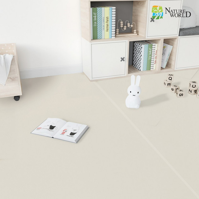 에코힐 두꺼운 PVC 롤매트 셀프시공 유아 발코니매트, 크림아이보리