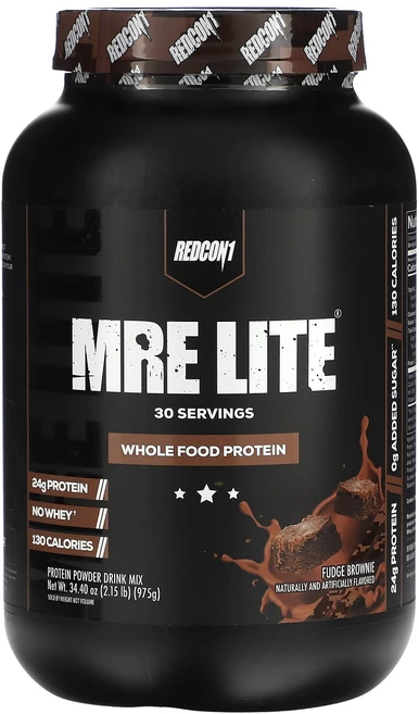 Redcon1 MRE 라이트 천연 식품 단백질 퍼지 브라우니 맛 975g(2.15lb), Redcon1 MRE 라이트 천연 식..., 975g, 1개 - 쿠팡