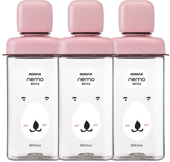 코멕스 네모물병 핑크곰 430ml X 3개 pre+901oX