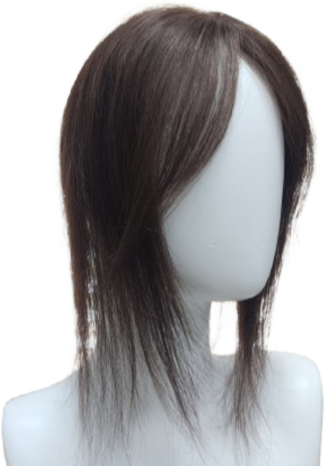 루나갤러리 여자 정수리가발 인모100% 35cm 긴머리 수제 메쉬 부분 가발 T4, 1개, 모카브라운